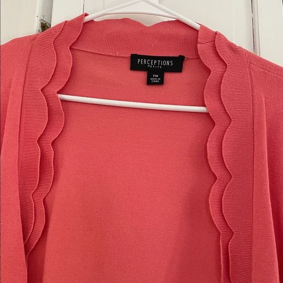 Perceptions Women's Scalloped Coral Shrug - Picture 5 of 7